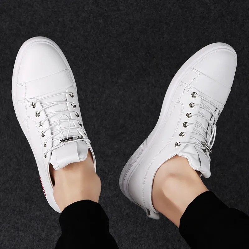 Advbridge Luxury Genuine Leather Men Casual Shoes Classic Male Lace-Up Outdoor Flats Fashion Korean Style Simple Footwear New Men Sneakers