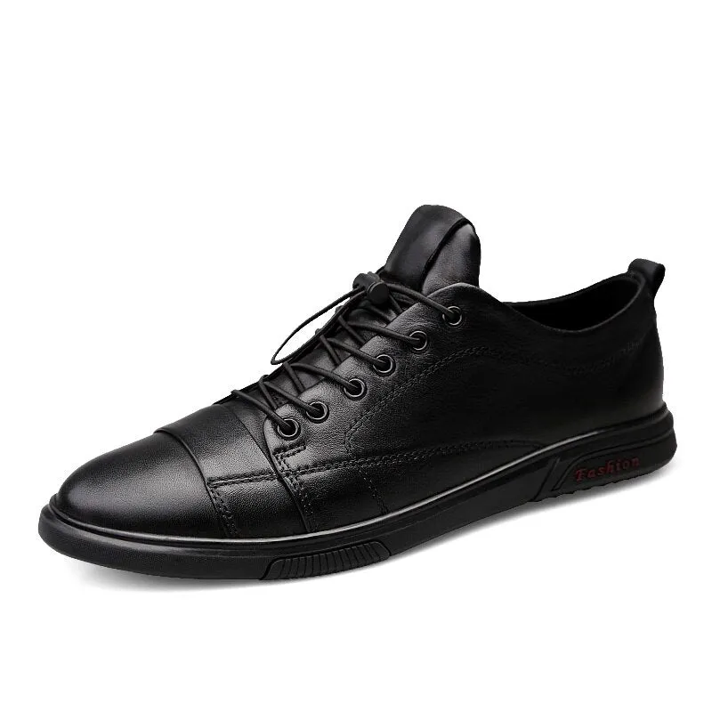 Advbridge Luxury Genuine Leather Men Casual Shoes Classic Male Lace-Up Outdoor Flats Fashion Korean Style Simple Footwear New Men Sneakers
