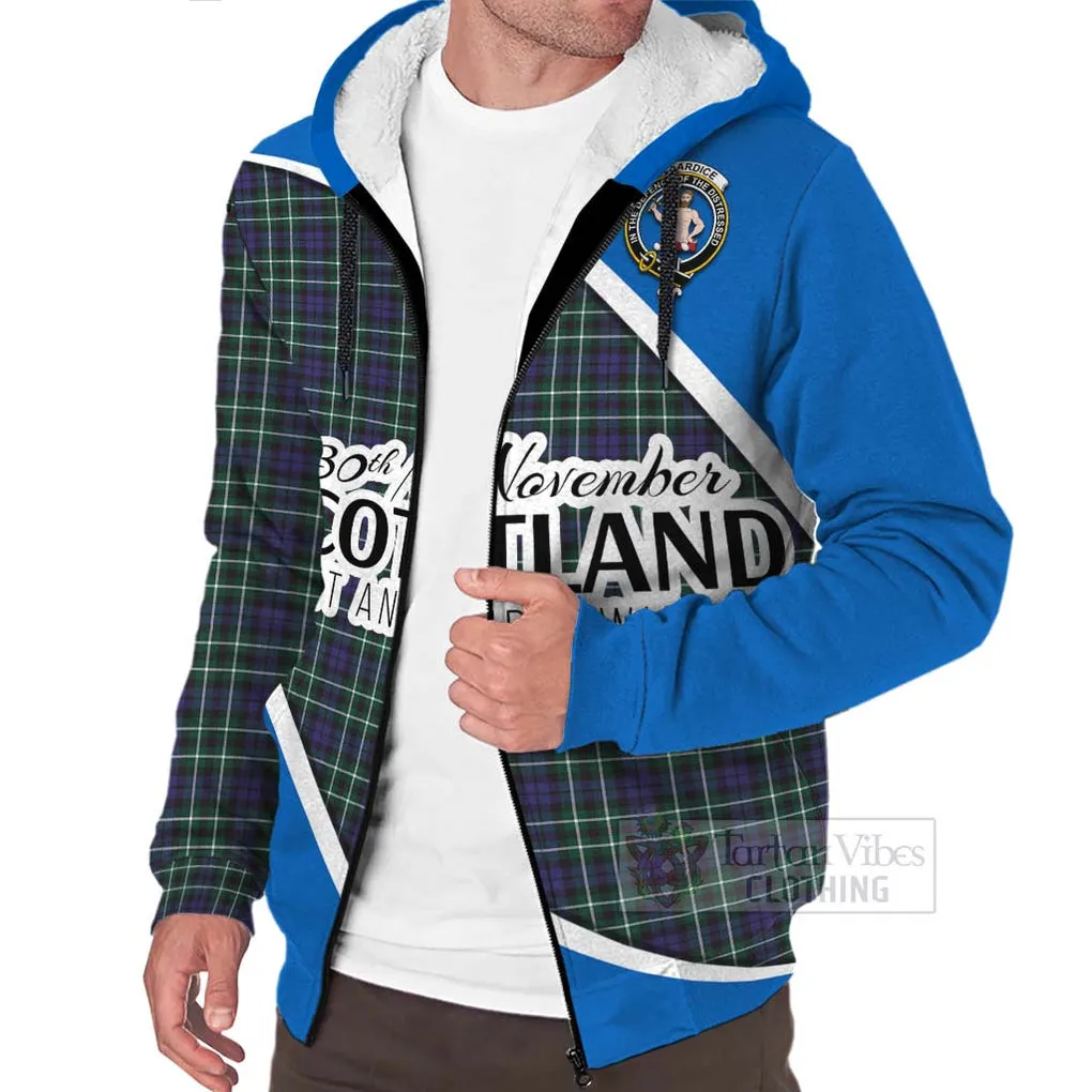 Allardice Family Crest Tartan Sherpa Hoodie Celebrate Saint Andrew's Day in Style