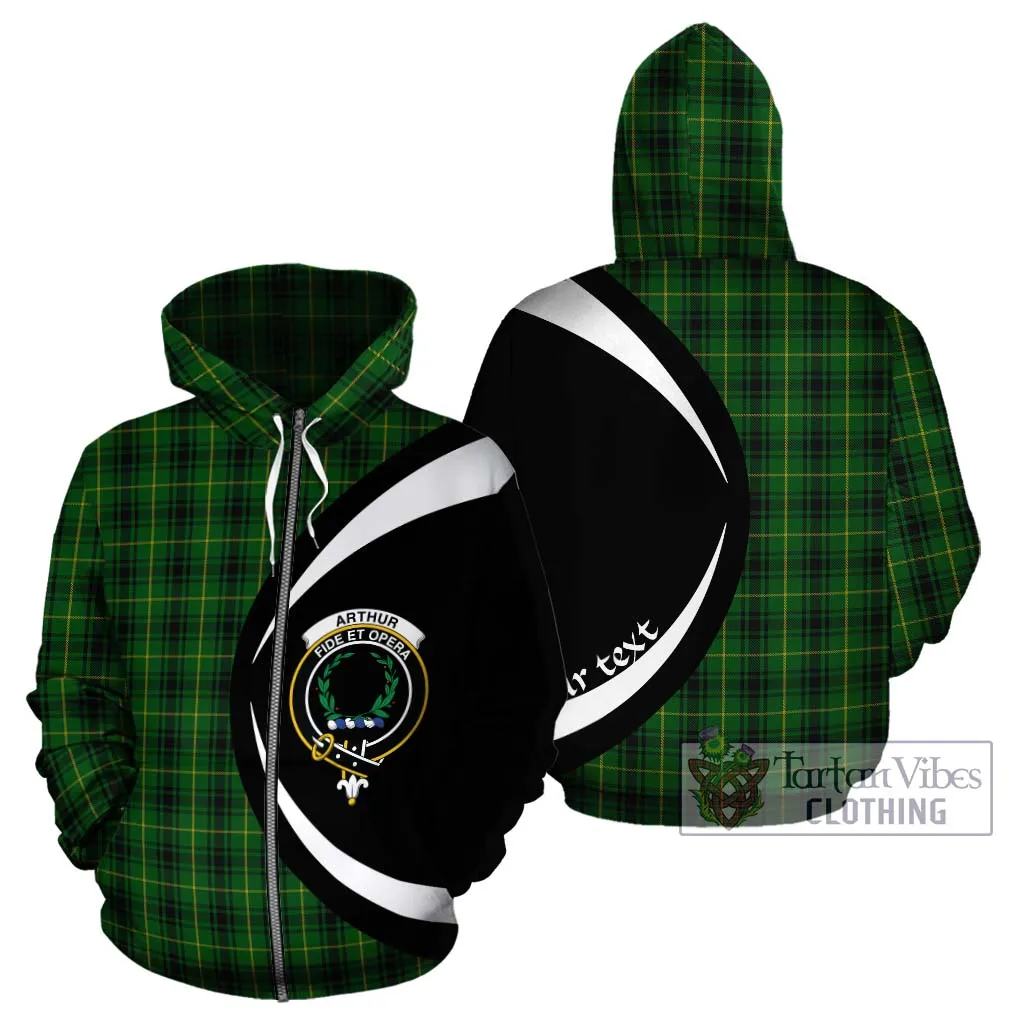 Arthur Tartan Hoodie with Family Crest Circle Style