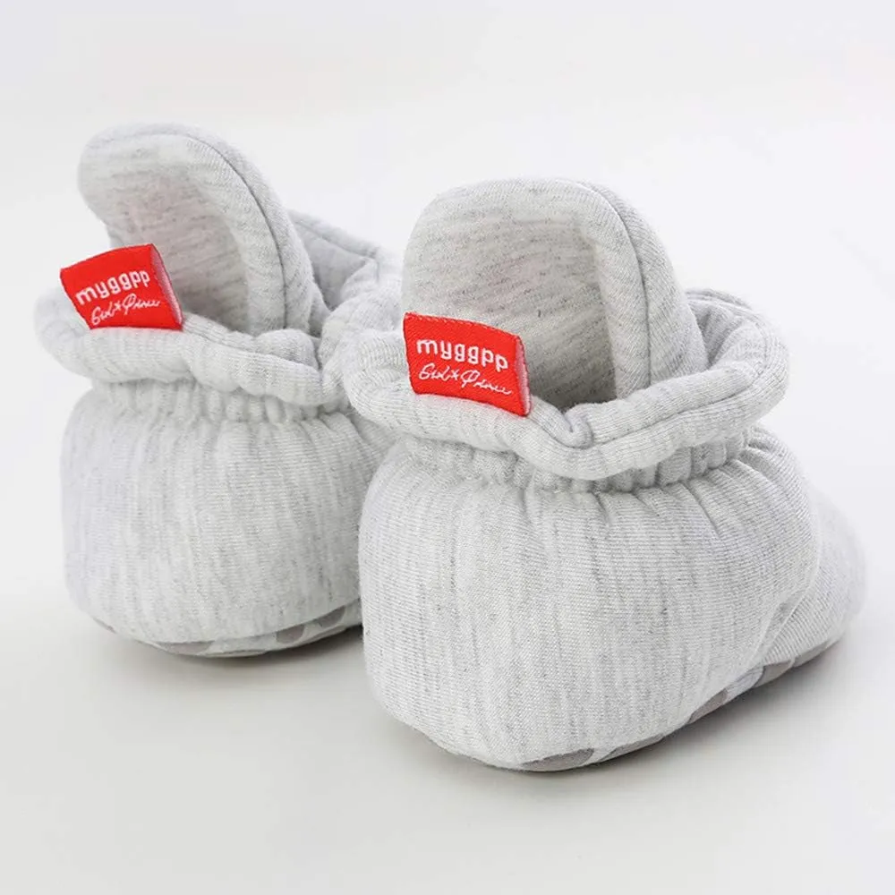 Baby Booties Newborn Boys Girls Fleece Boots Non Slip Grippers Stay on Slipper Socks Infant First Walker Winter Warm Crib Shoes