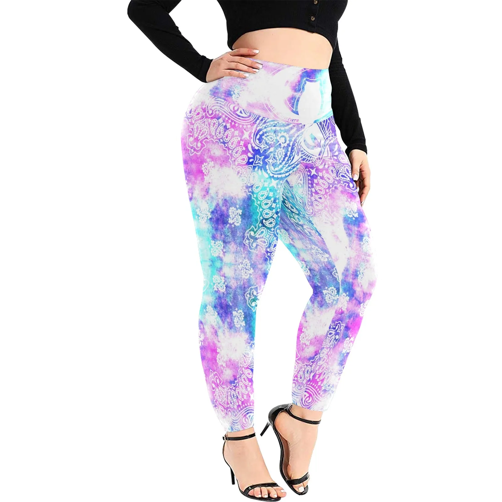 BANDANA COLORFULL Plus Size High Waist Leggings