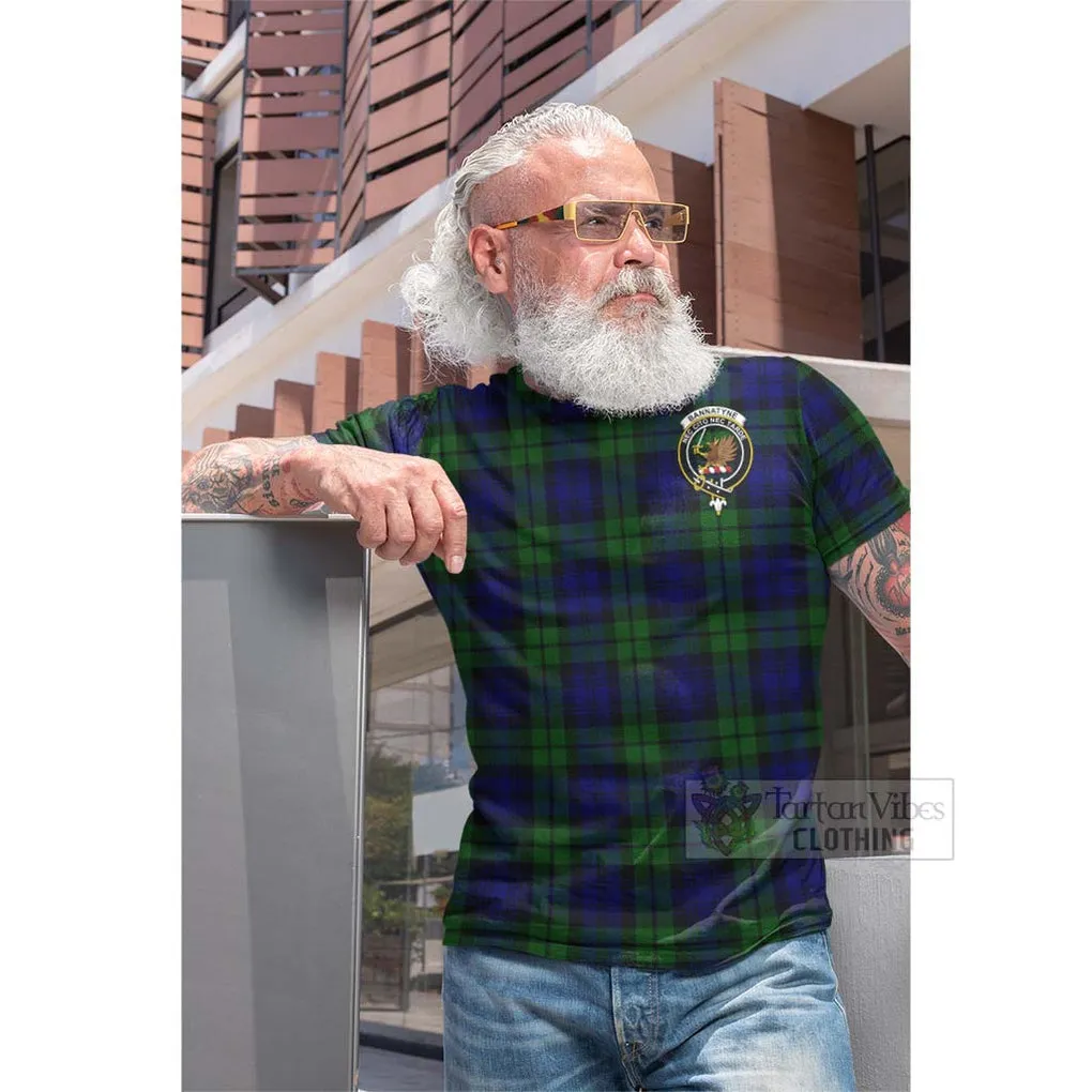 Bannatyne Tartan Cotton T-shirt with Family Crest Celtic Skull Style