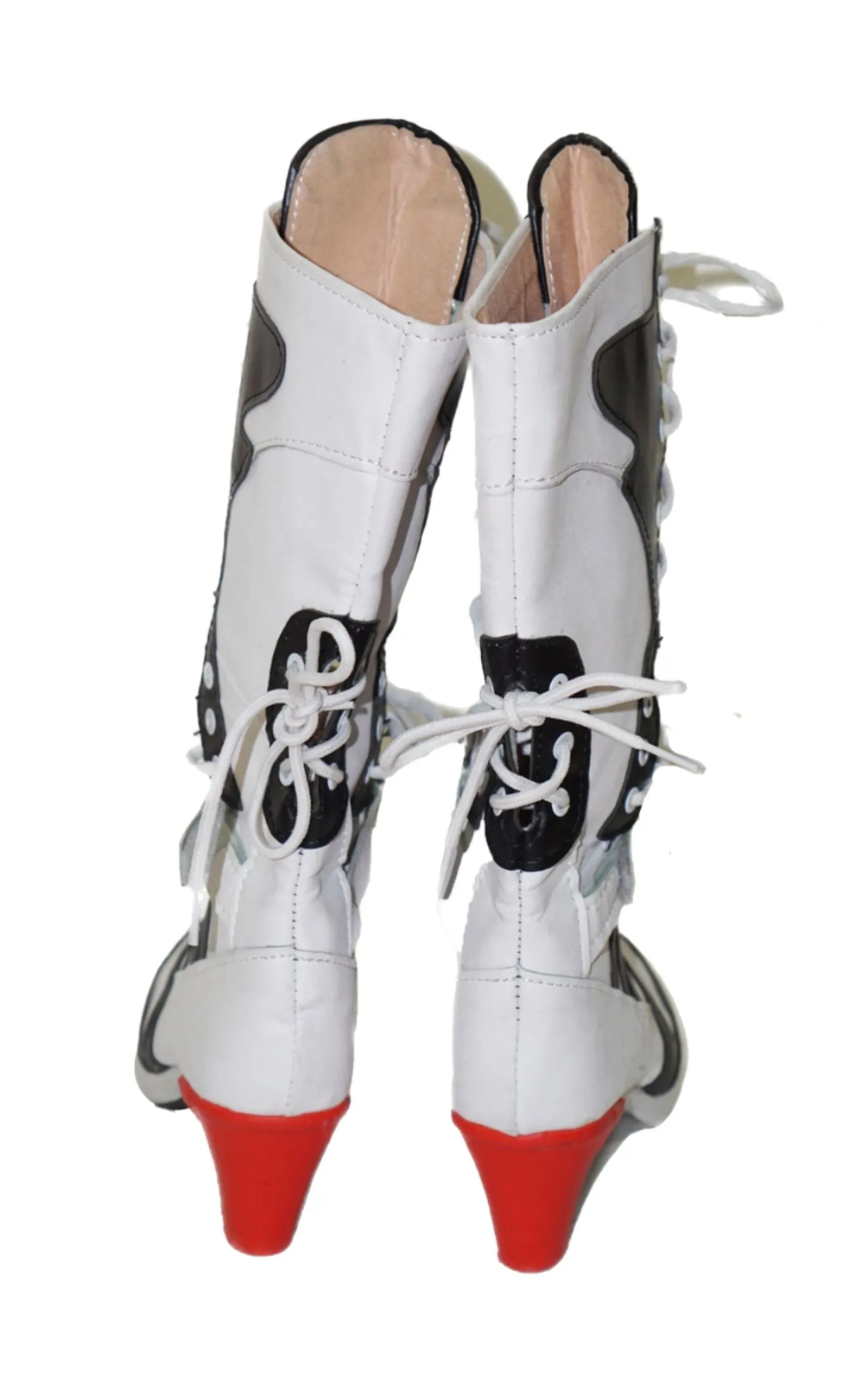 Baseball Style Heeled Lace Up Boots