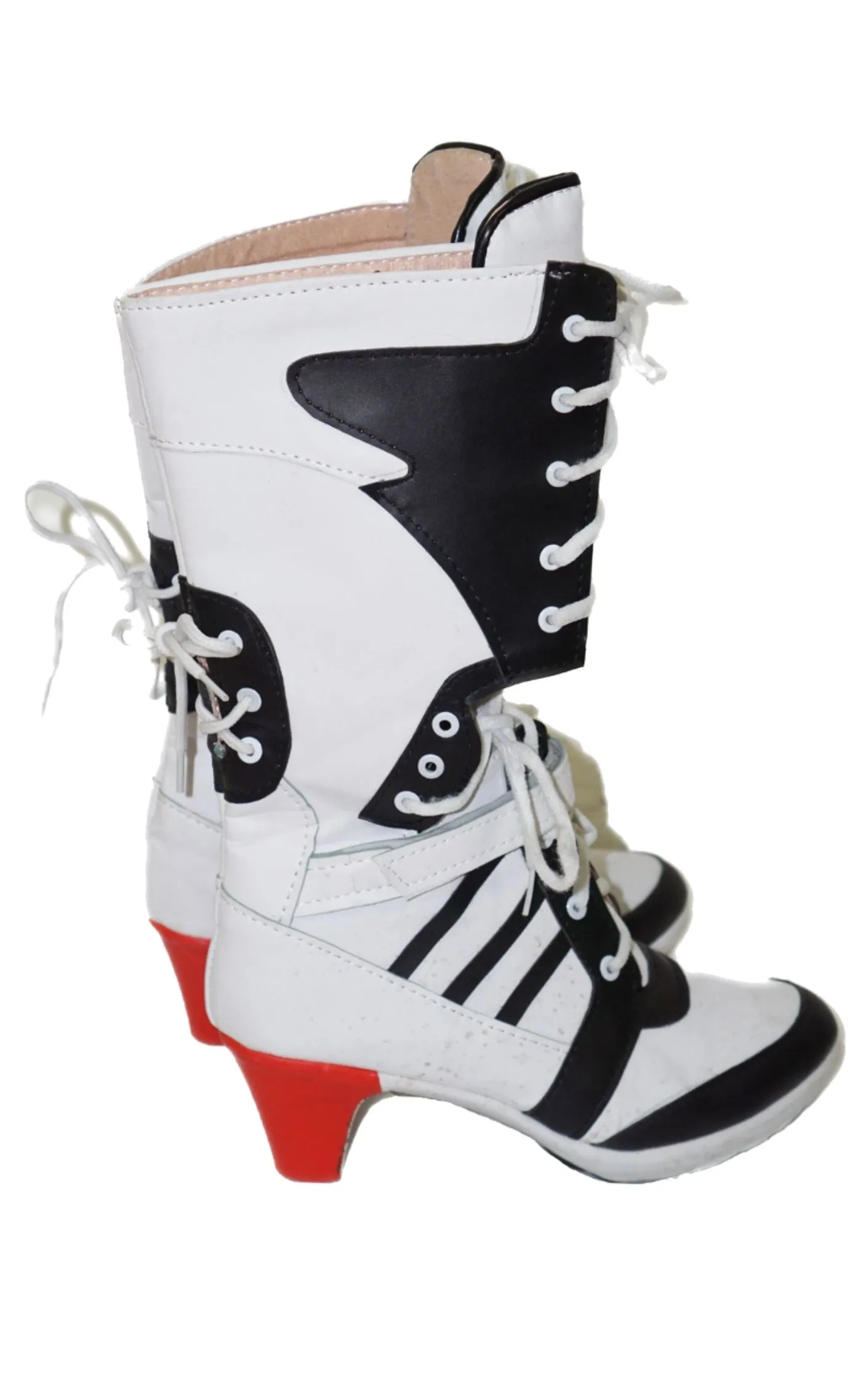Baseball Style Heeled Lace Up Boots