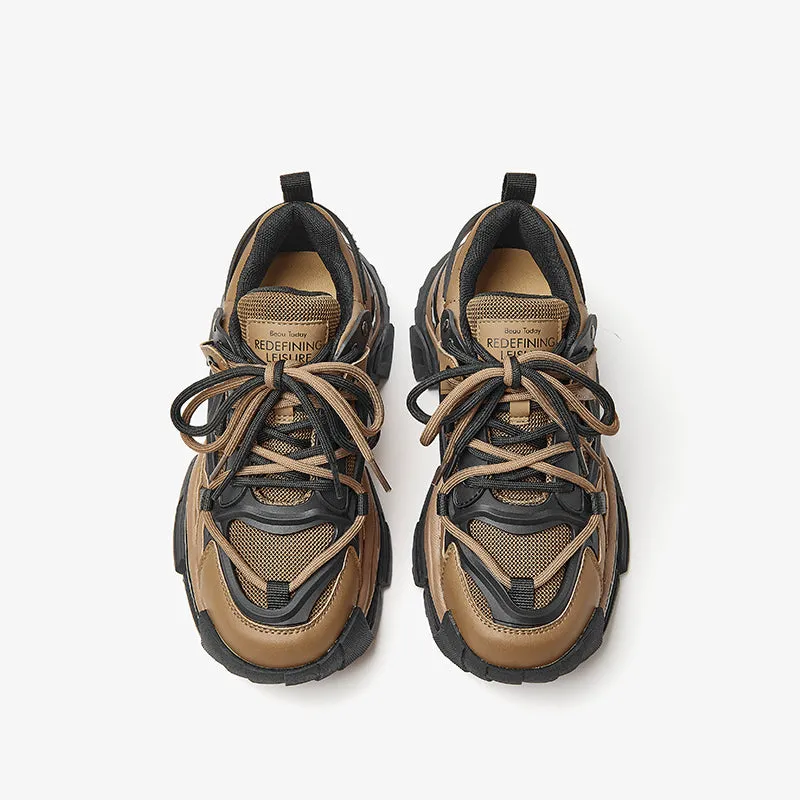 BeauToday Chunky Sole Solid Color Sneakers for Women