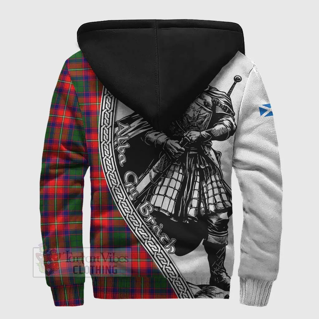 Belshes (Belsches) Tartan Clan Crest Sherpa Hoodie with Highlander Warrior Celtic Style