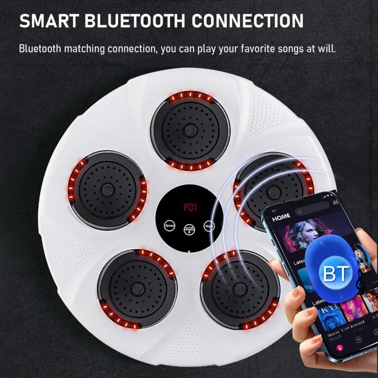 Bluetooth Music Boxing Machine Boxing Fitness Trainer Wall Hanging Sanda Sandbag(Red Light Black)
