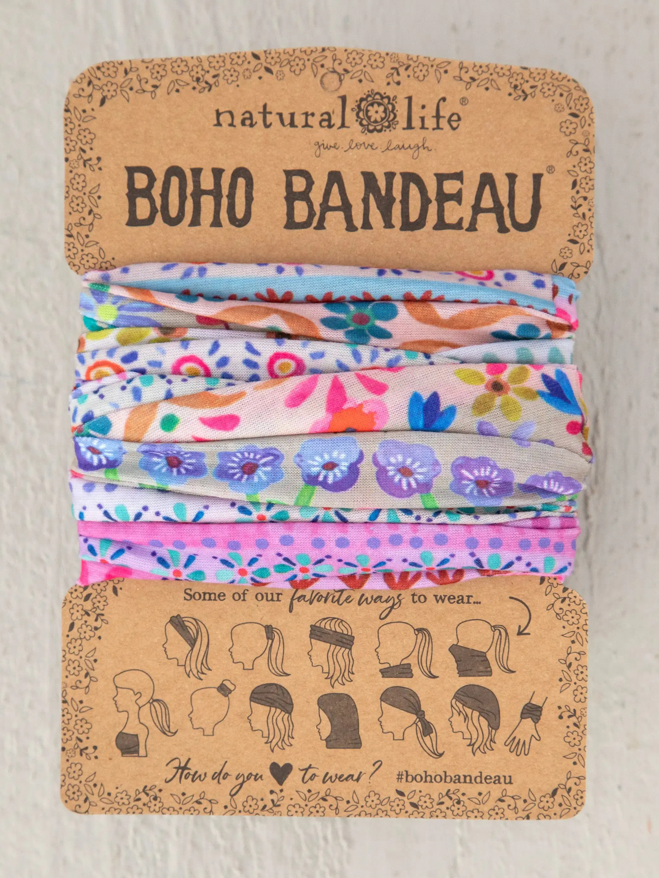 Boho Bandeau Pastel Floral Stripes