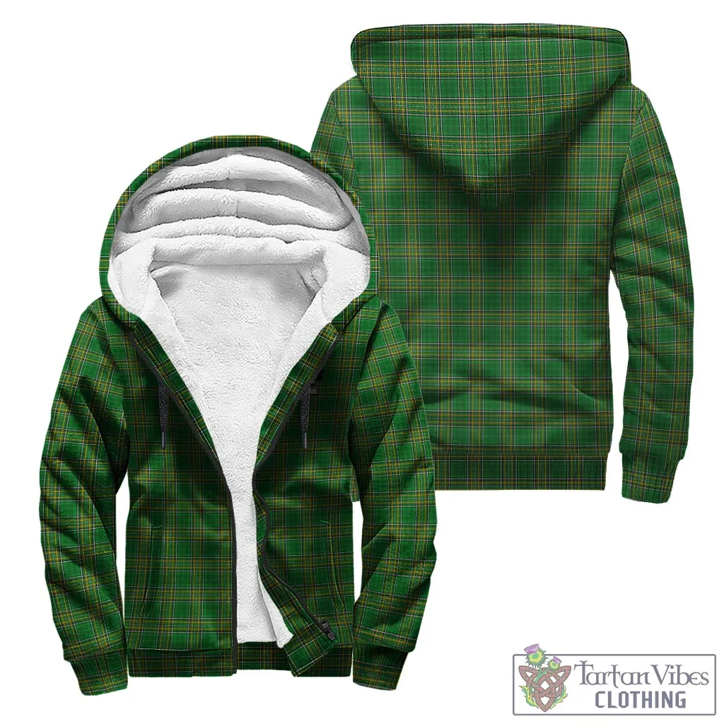 Brady Irish Clan Tartan Sherpa Hoodie with Coat of Arms