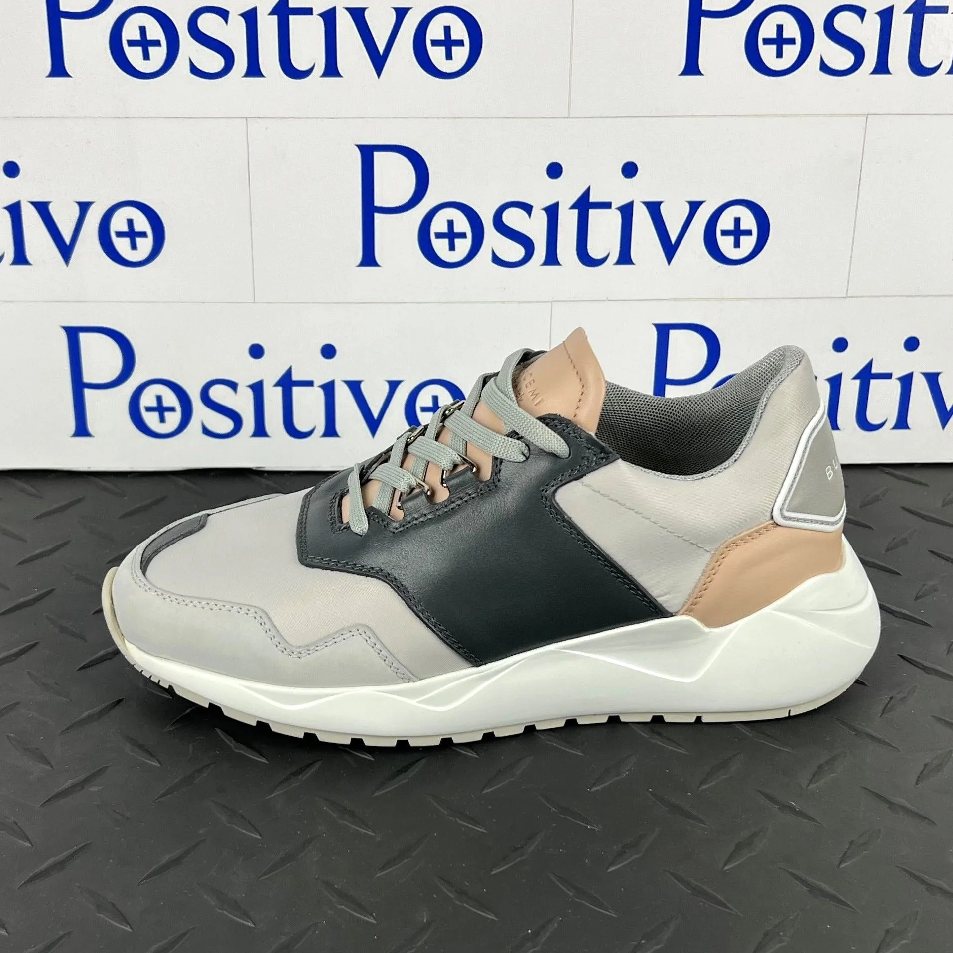 Buscemi Women's Ventura Grey/Pink Leather Sneakers SAMPLE