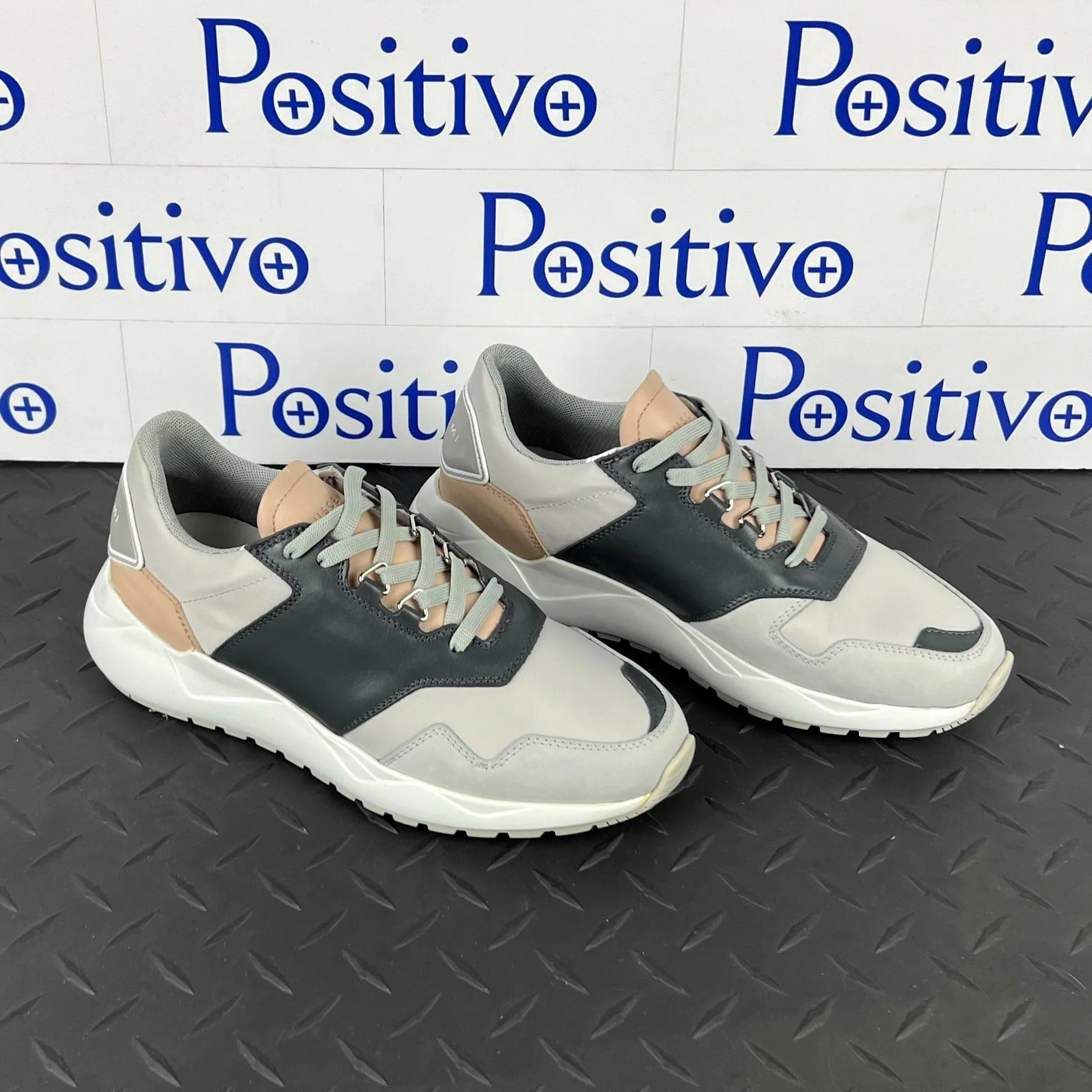 Buscemi Women's Ventura Grey/Pink Leather Sneakers SAMPLE