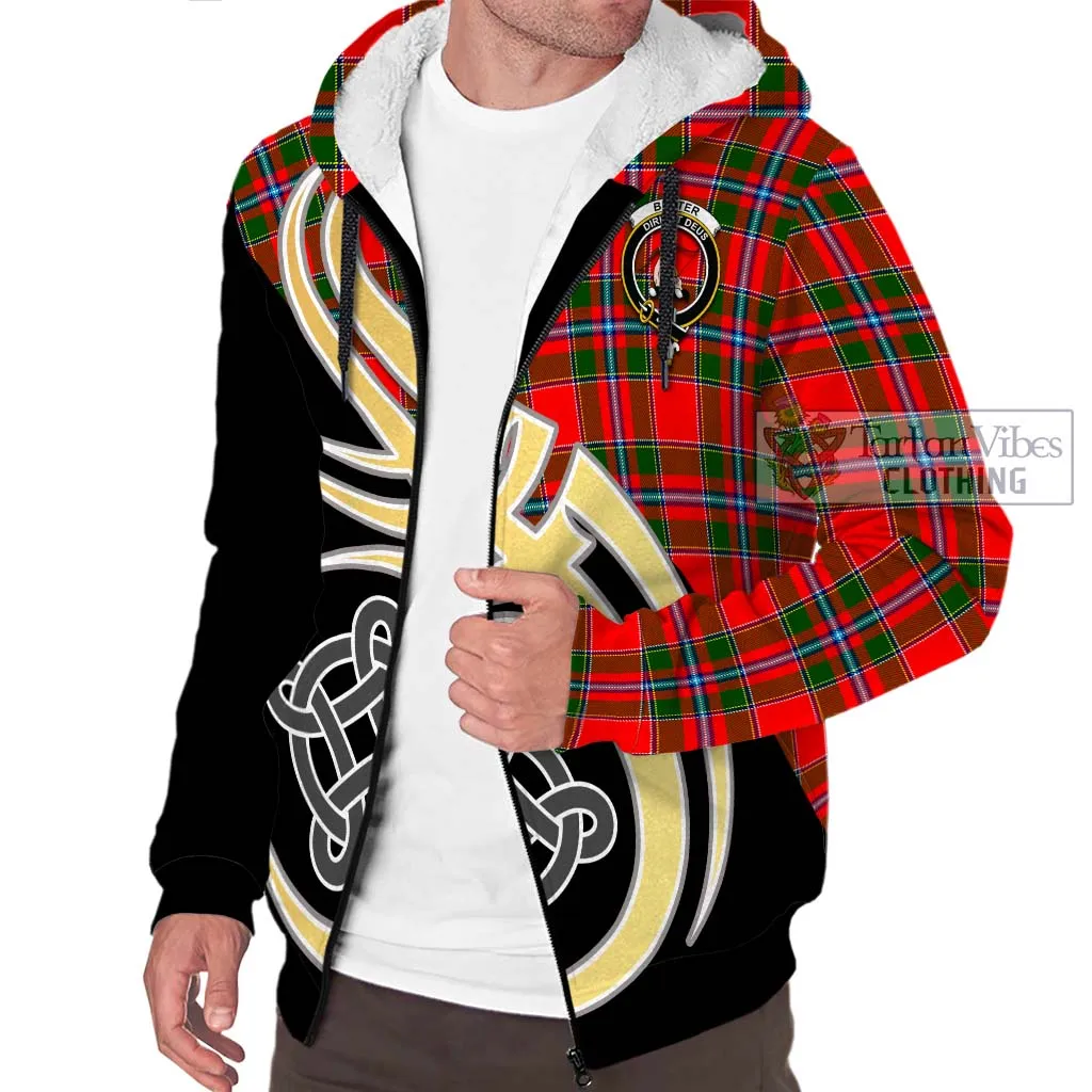 Butter Tartan Sherpa Hoodie with Family Crest and Celtic Symbol Style