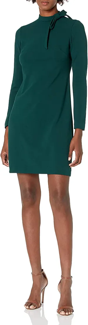 Calvin Klein Women's Long Sleeve Dress with Tie Neck Detail