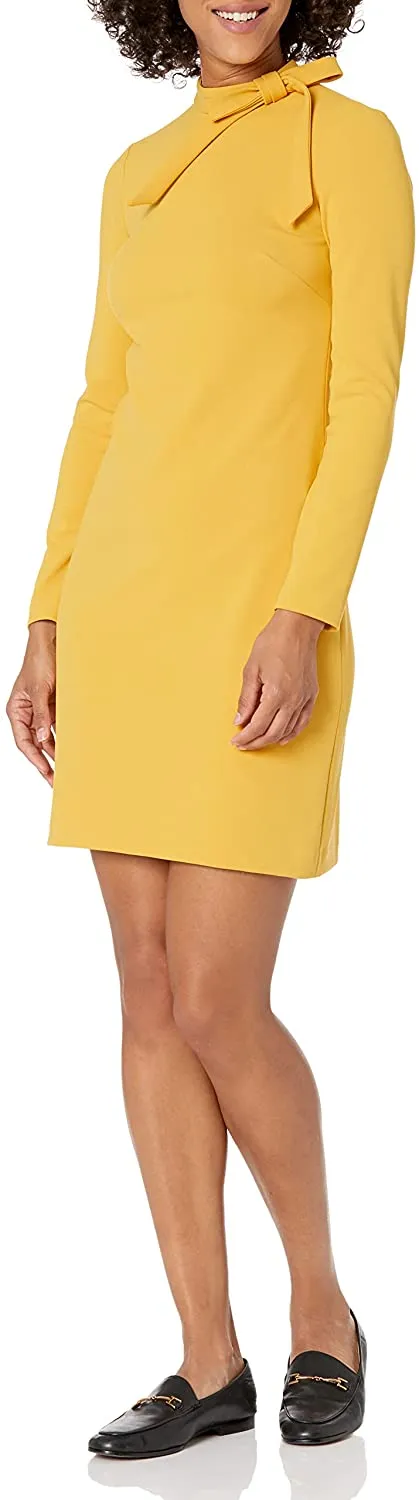 Calvin Klein Women's Long Sleeve Dress with Tie Neck Detail