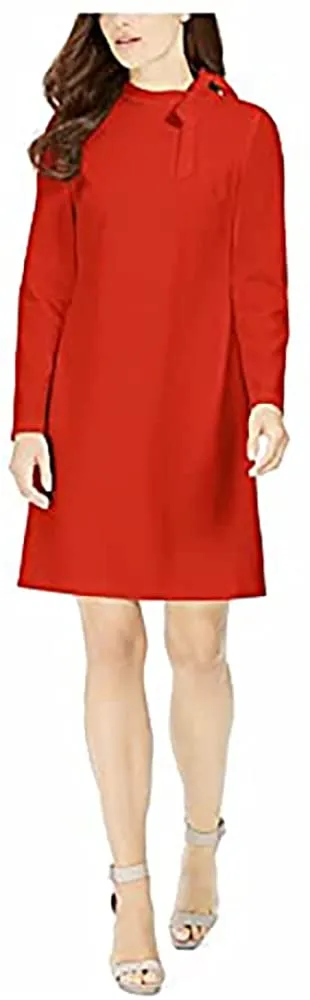 Calvin Klein Women's Long Sleeve Dress with Tie Neck Detail