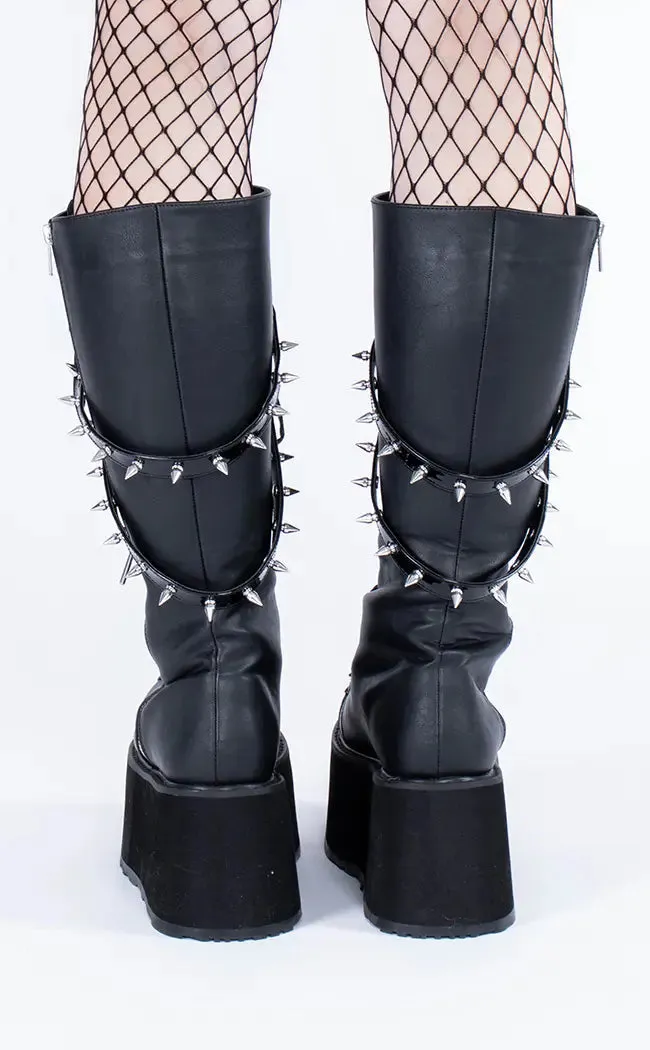 DAMNED-220 Black Vegan Leather Boots