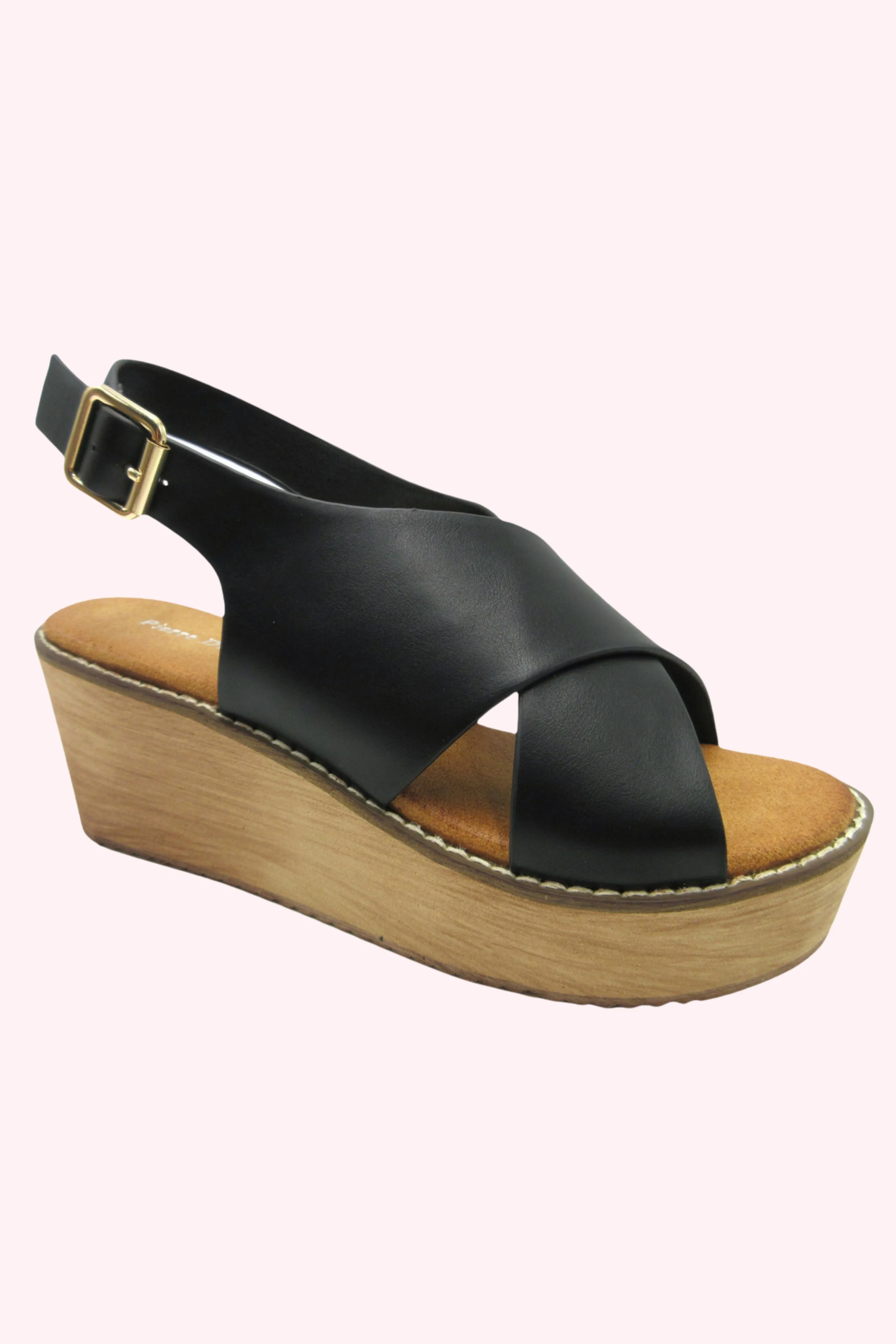 Elba Criss Cross Wedges - Black