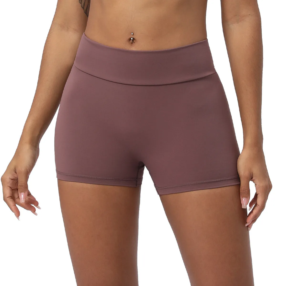 European And American V-shaped Pleated Hip Lifting Sport Fitness Tight Shorts