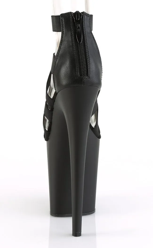 FLAMINGO-859 Black Strappy Platform Heels