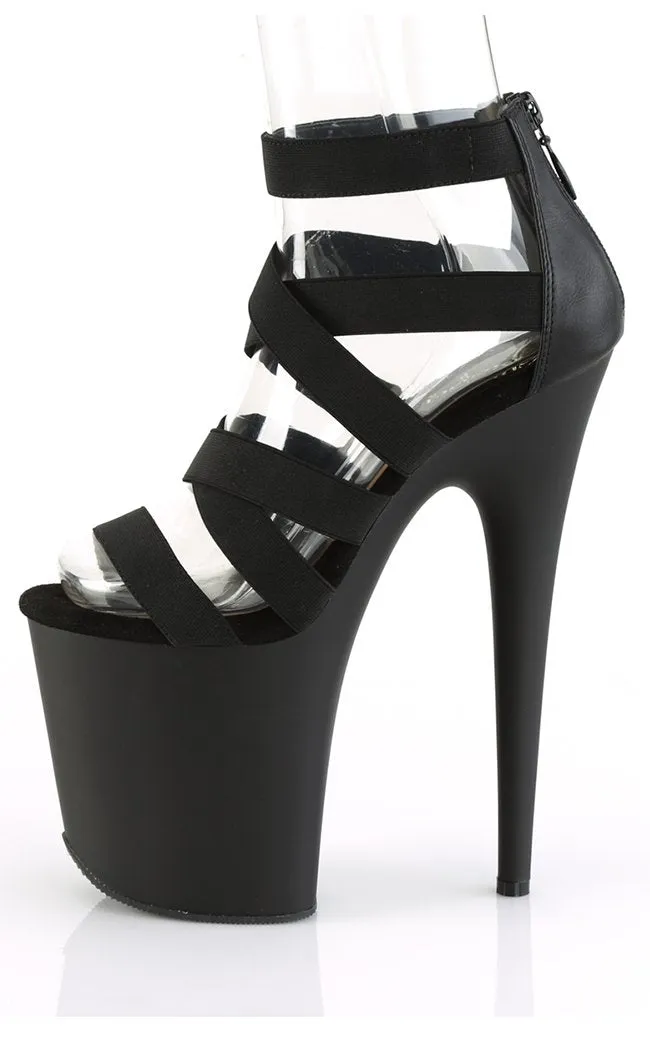 FLAMINGO-859 Black Strappy Platform Heels
