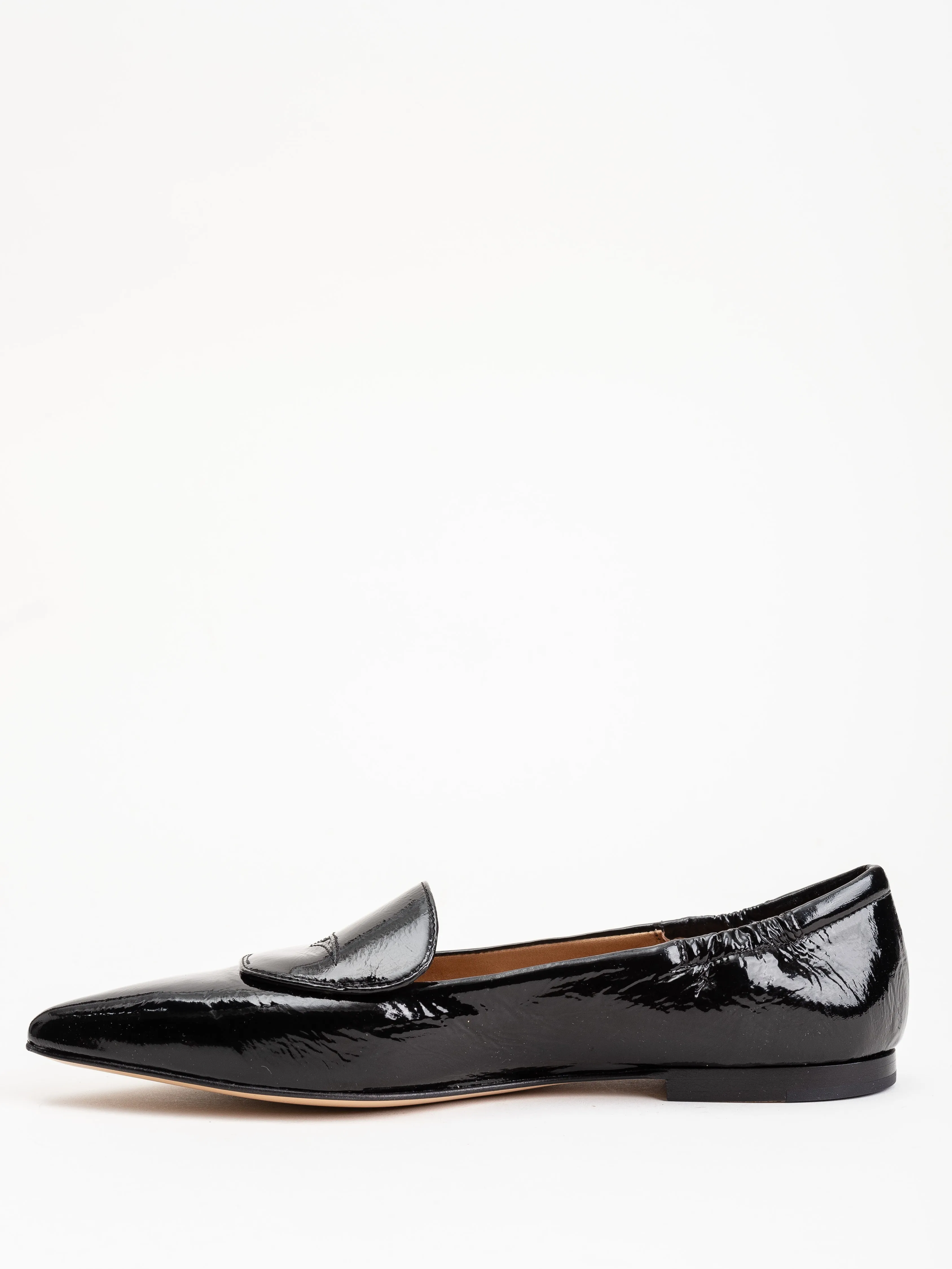 flat loafer - black patent