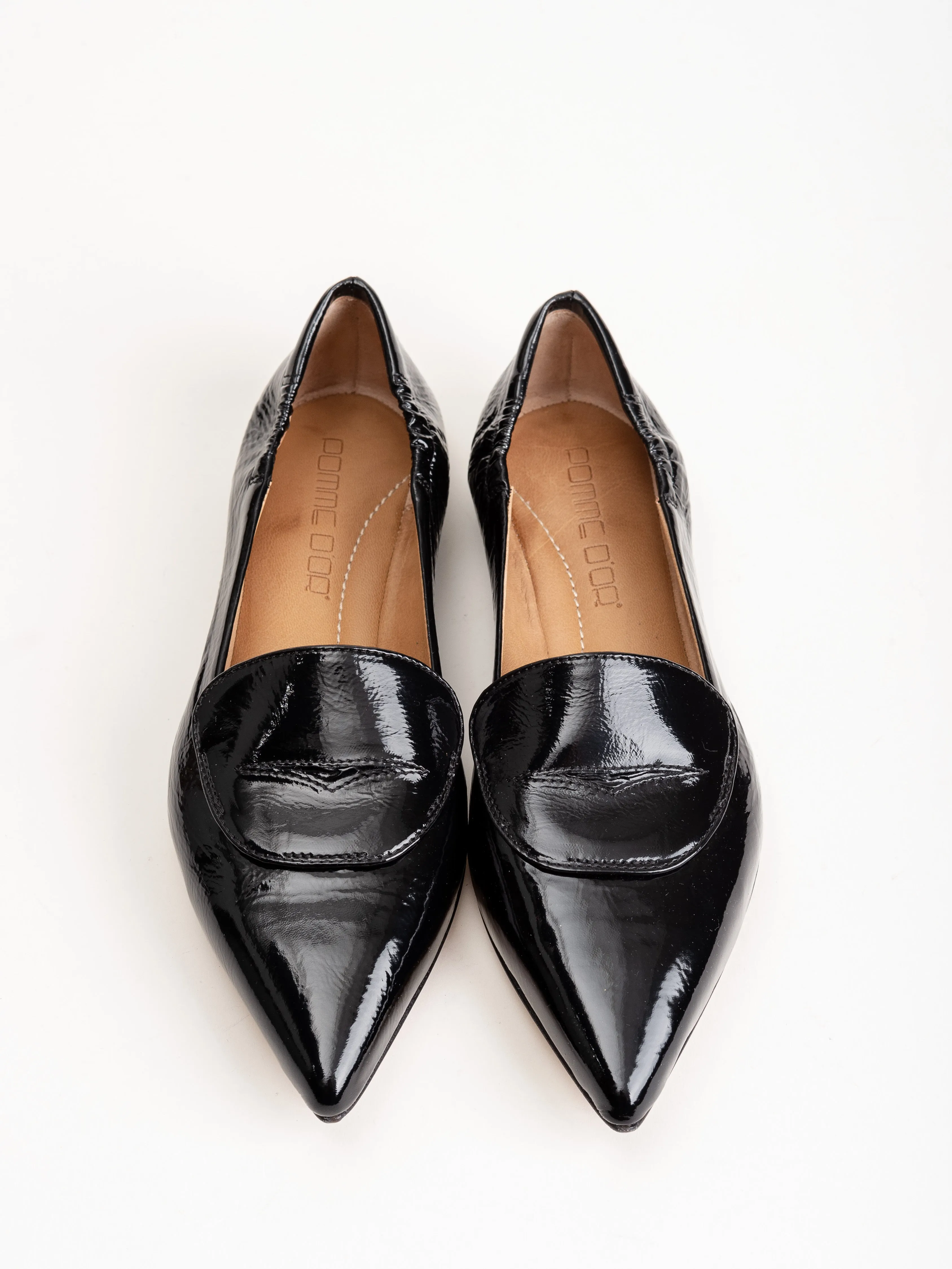 flat loafer - black patent