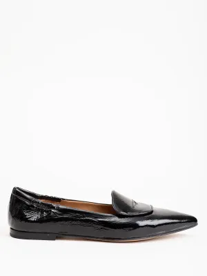 flat loafer - black patent