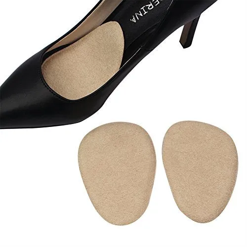footinsole Forefoot Suede Insoles (1 Pair) Gel Foot Pad - Soft PU Gel Offers Effective Massage