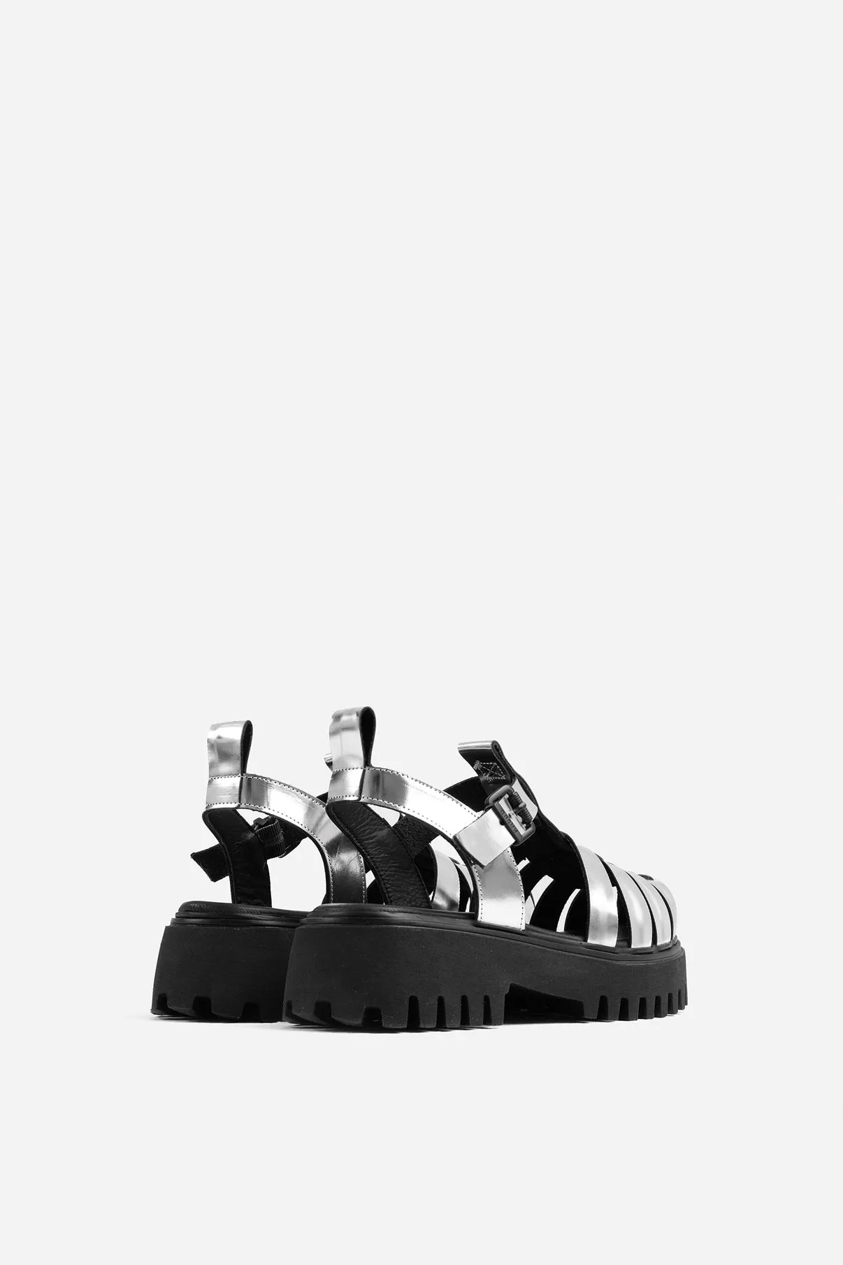 Groovy Silver Chunky Sandals