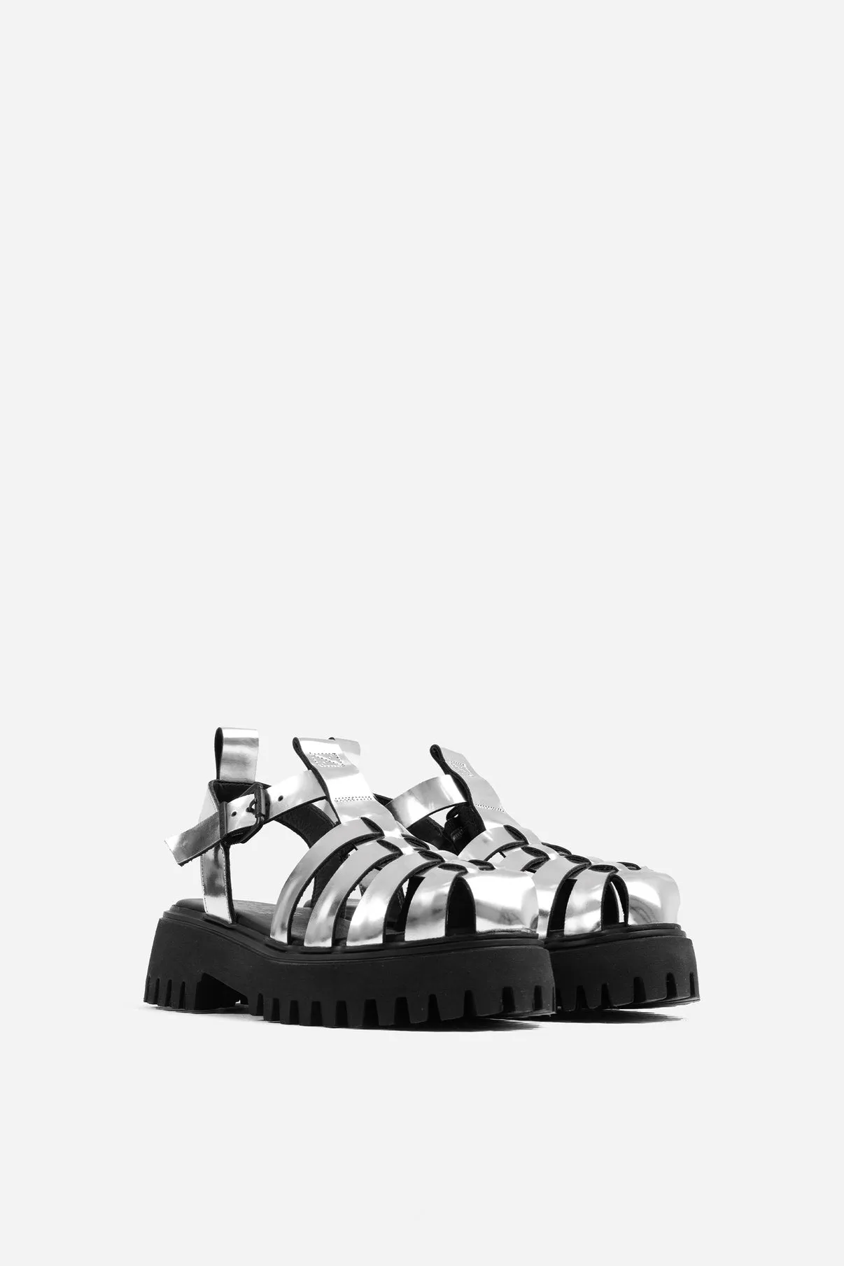Groovy Silver Chunky Sandals
