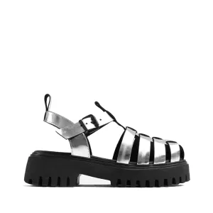 Groovy Silver Chunky Sandals
