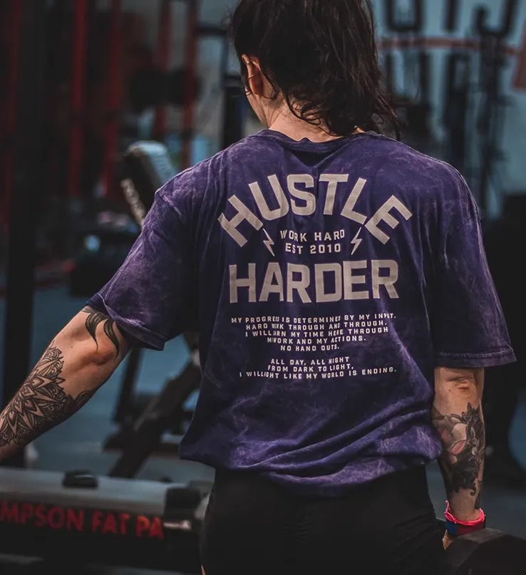 GYM BUDDY THAVAGE HUSTLE HARDER WORKOUT T SHIRTS