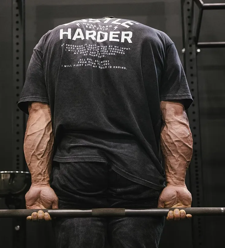 GYM BUDDY THAVAGE HUSTLE HARDER WORKOUT T SHIRTS