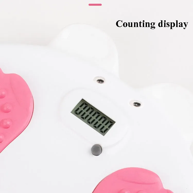 Home Fitness Bear Shape Twisting Machine Abdomen Massage Turntable Magnet Sports Twisting Disk With Counting Display(Pink White)