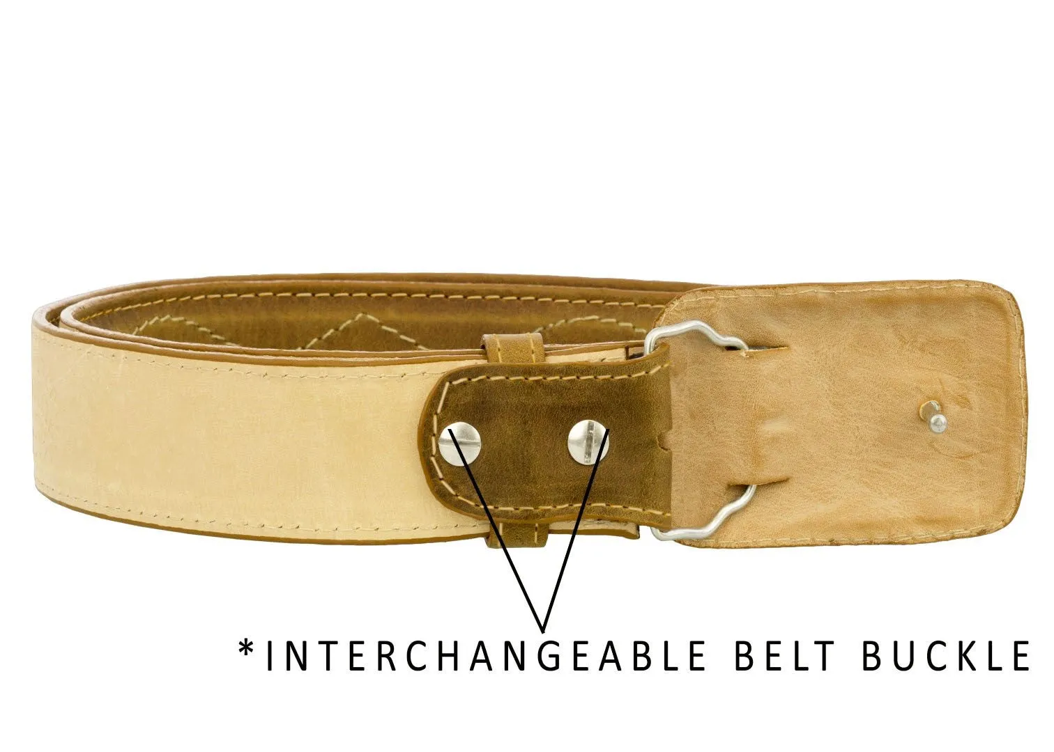 Honey Brown Western Cowboy Leather Belt Classic Embroidery - Rodeo Buckle
