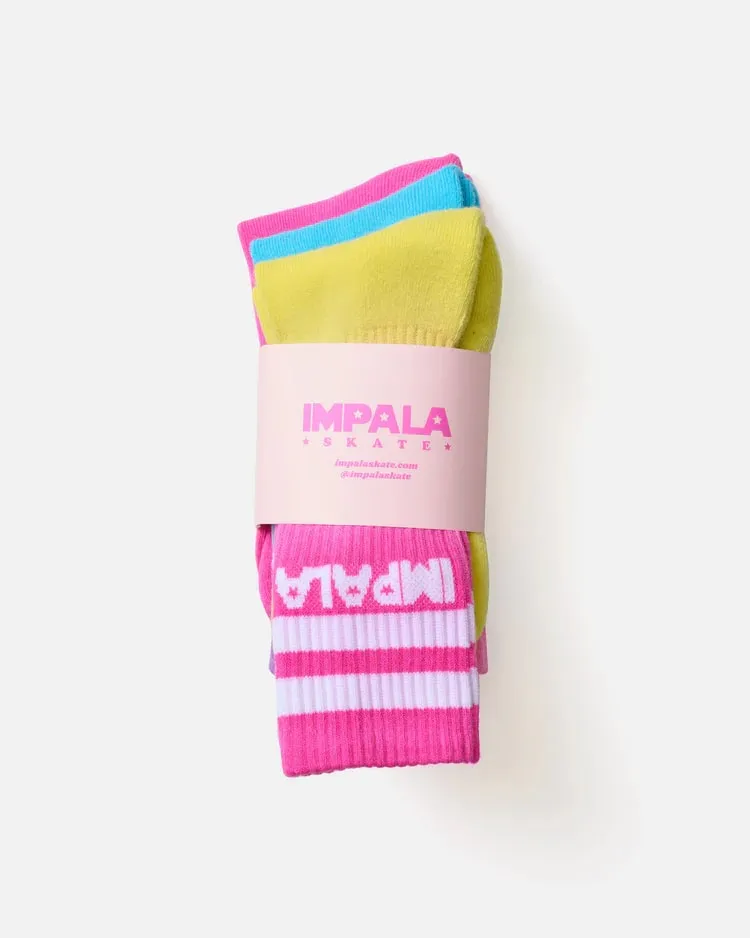 Impala Stripe Skate Socks - 3 Pack Tropicana