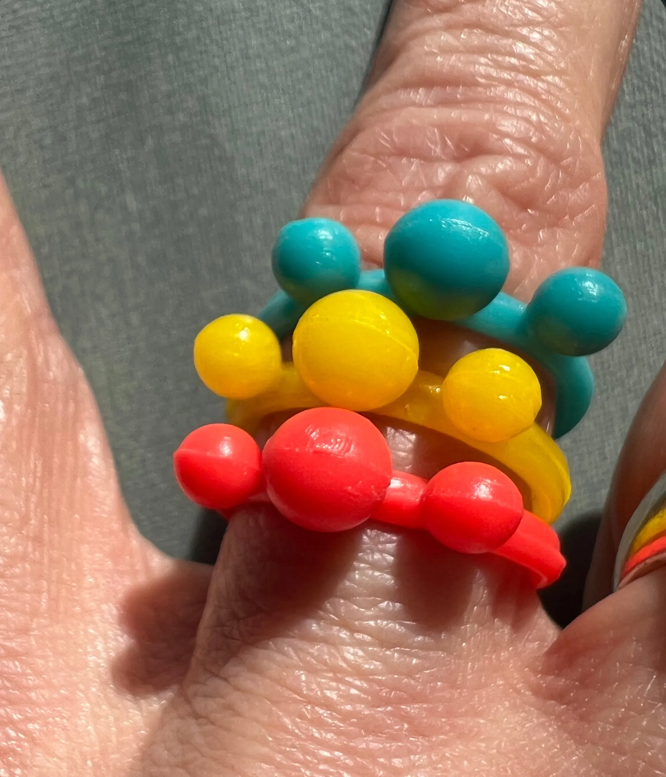 Kitsch Colourful Vintage Plastic Rings