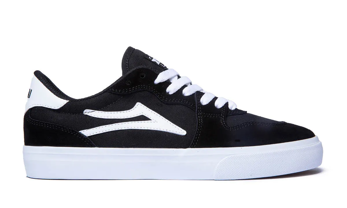 Lakai Cambridge Skate Shoe in Black and White Suede