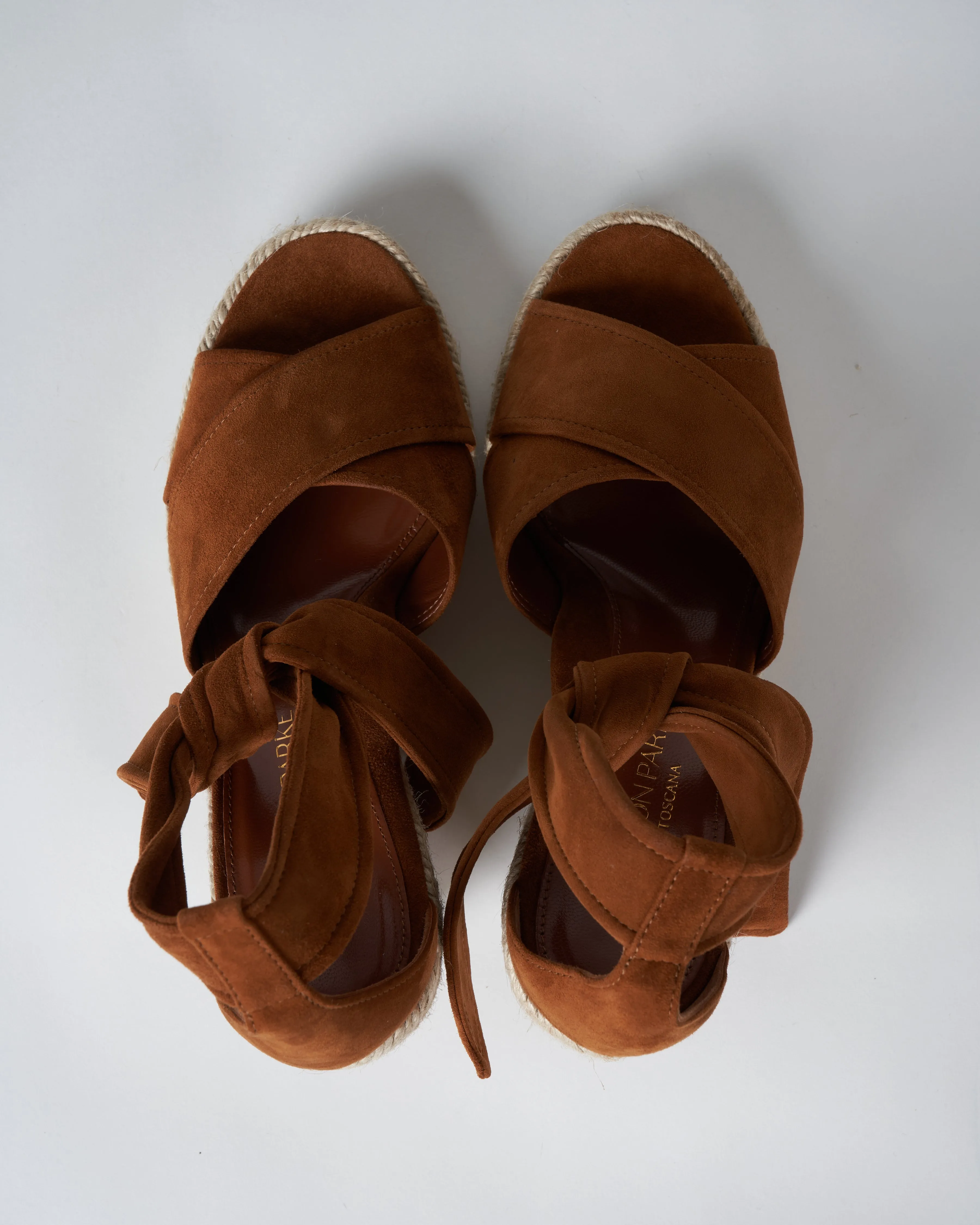 leah wedge suede camel - suede camel