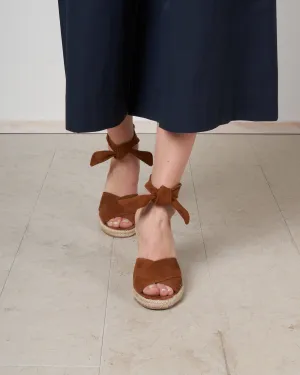 leah wedge suede camel - suede camel