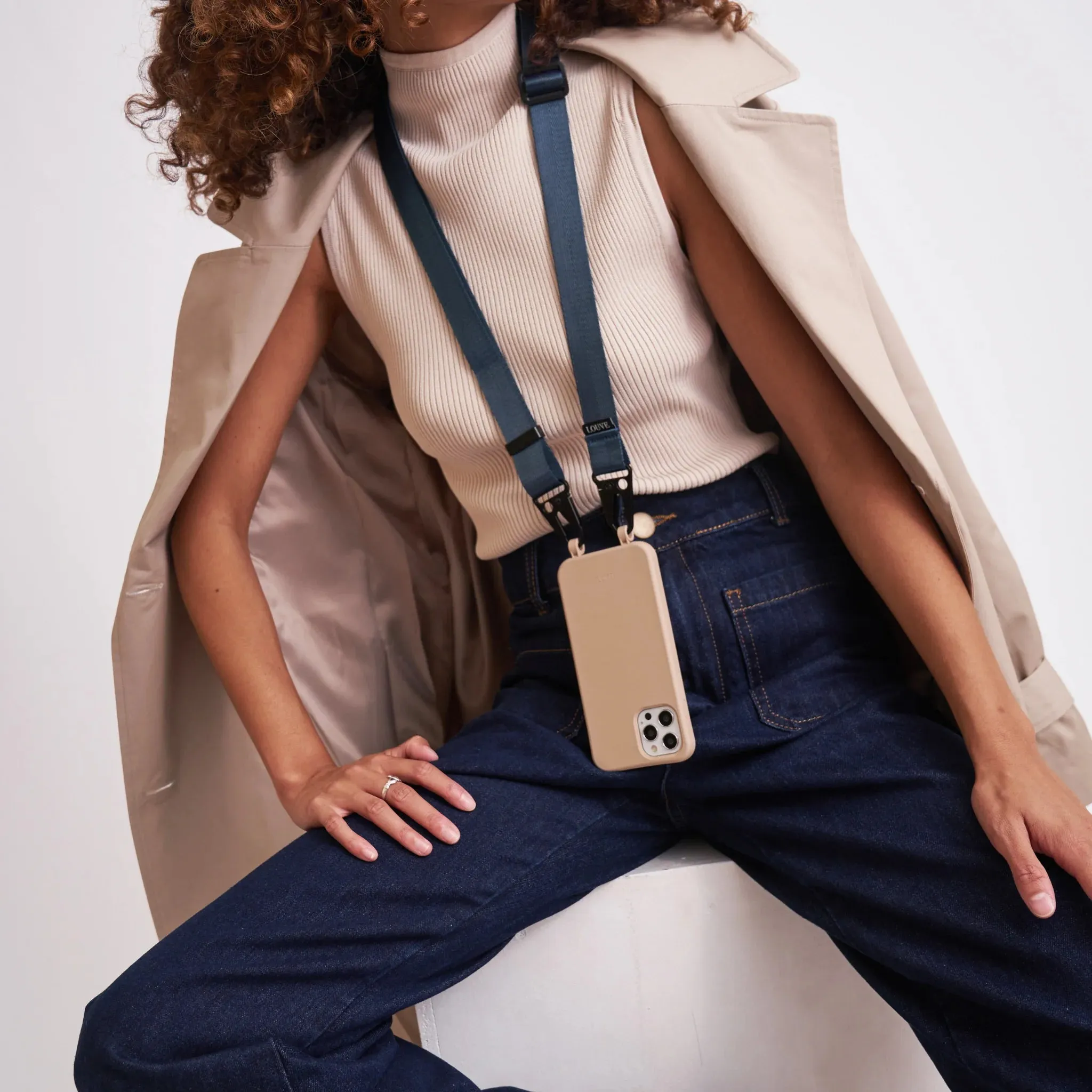 LOUVE COLLECTION Petrol Blue Crossbody Phone Lanyard