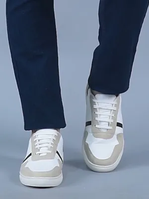 Men White Stylish Colorblocked Low Top Lace Up Breathable Sneaker Shoes|Comfort|Low Ankle|Casual Outfit Shoe Men White Stylish Colorblocked Low Top Lace Up Breathable Sneaker Shoes|Comfort|Low Ankle|Casual Outfit Shoe