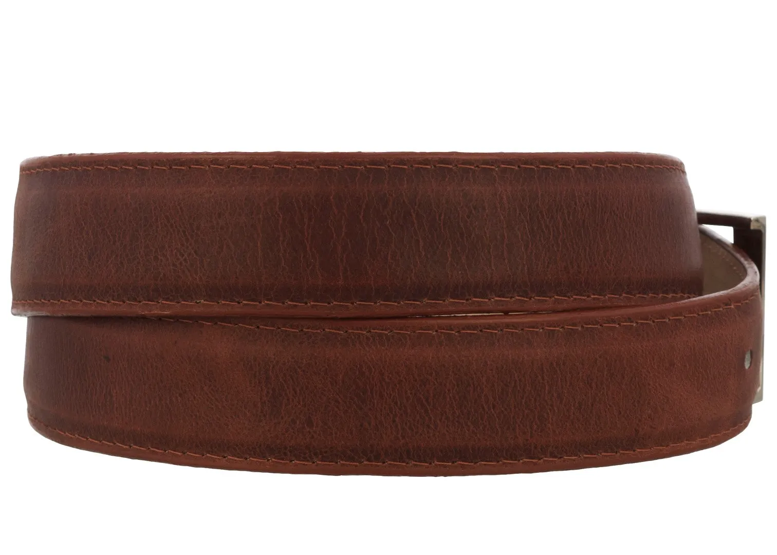 Mens Chedron Leather Western Dress Cowboy Belt - Silver Buckle