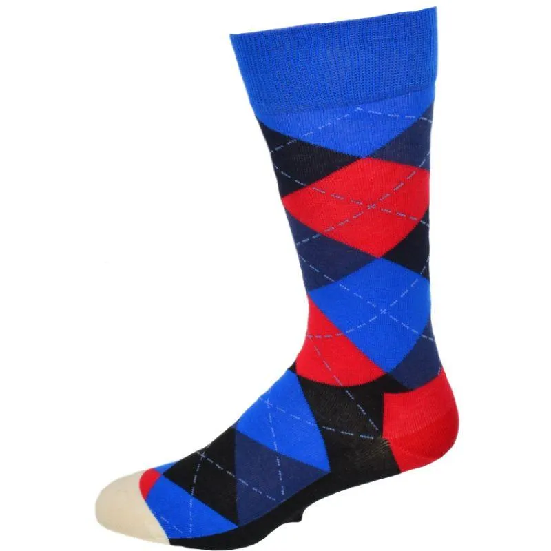 Men's Colorful Crew Socks in Combed Cotton (3 Pair Packs)