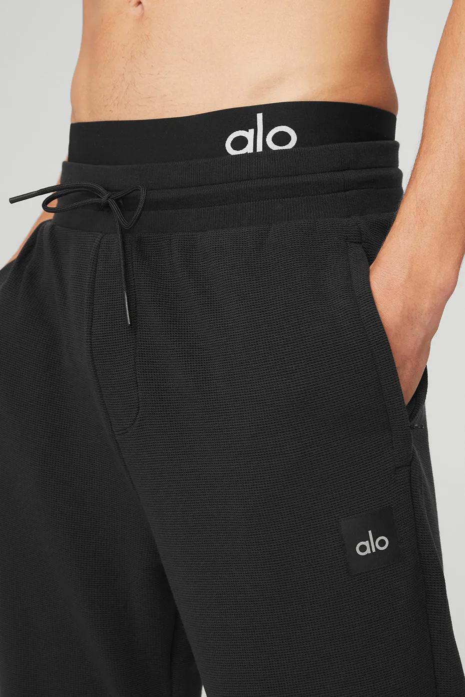 Micro Waffle Fast Break Sweatpant - Black