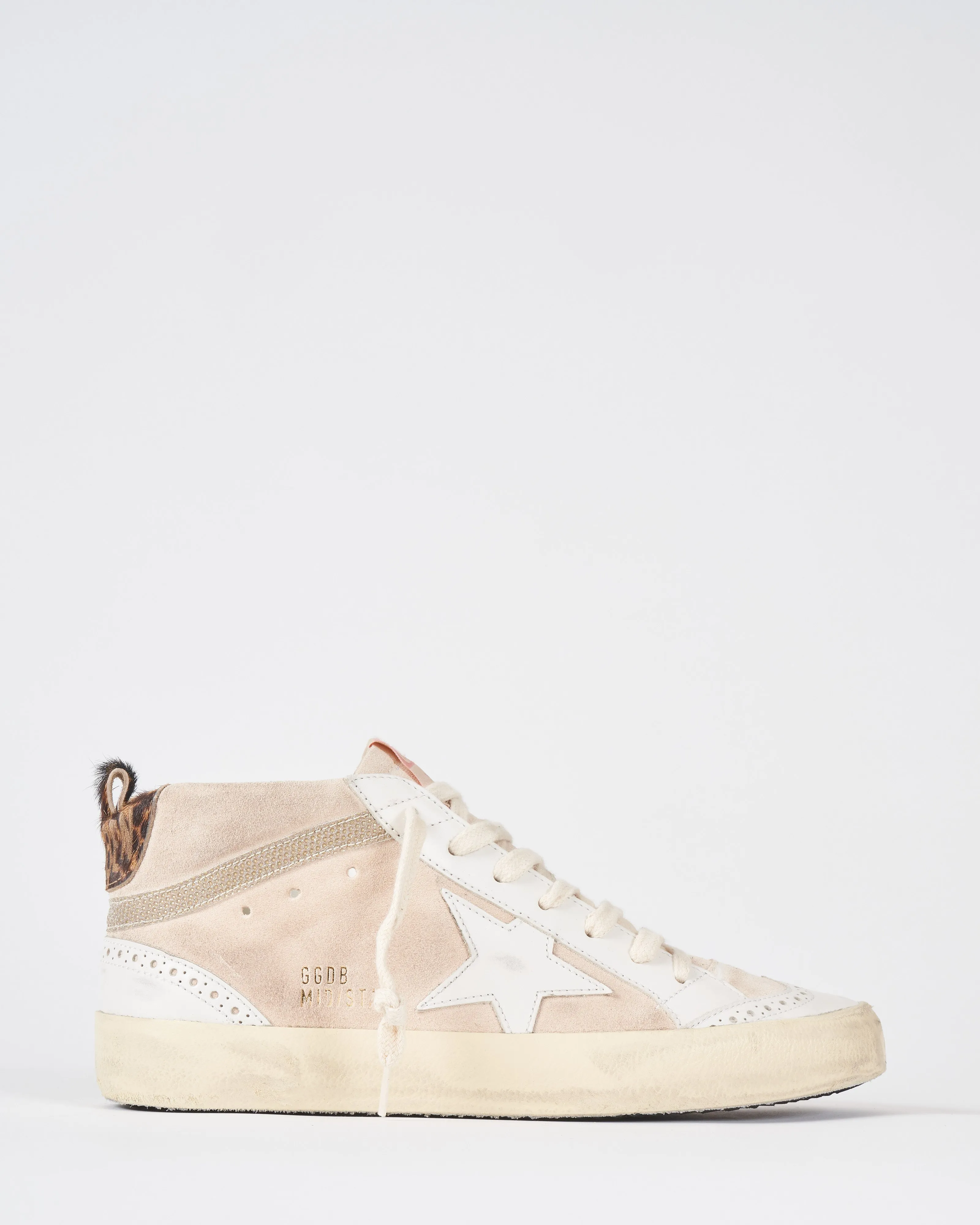 mid star suede fabric wave leo printed heel