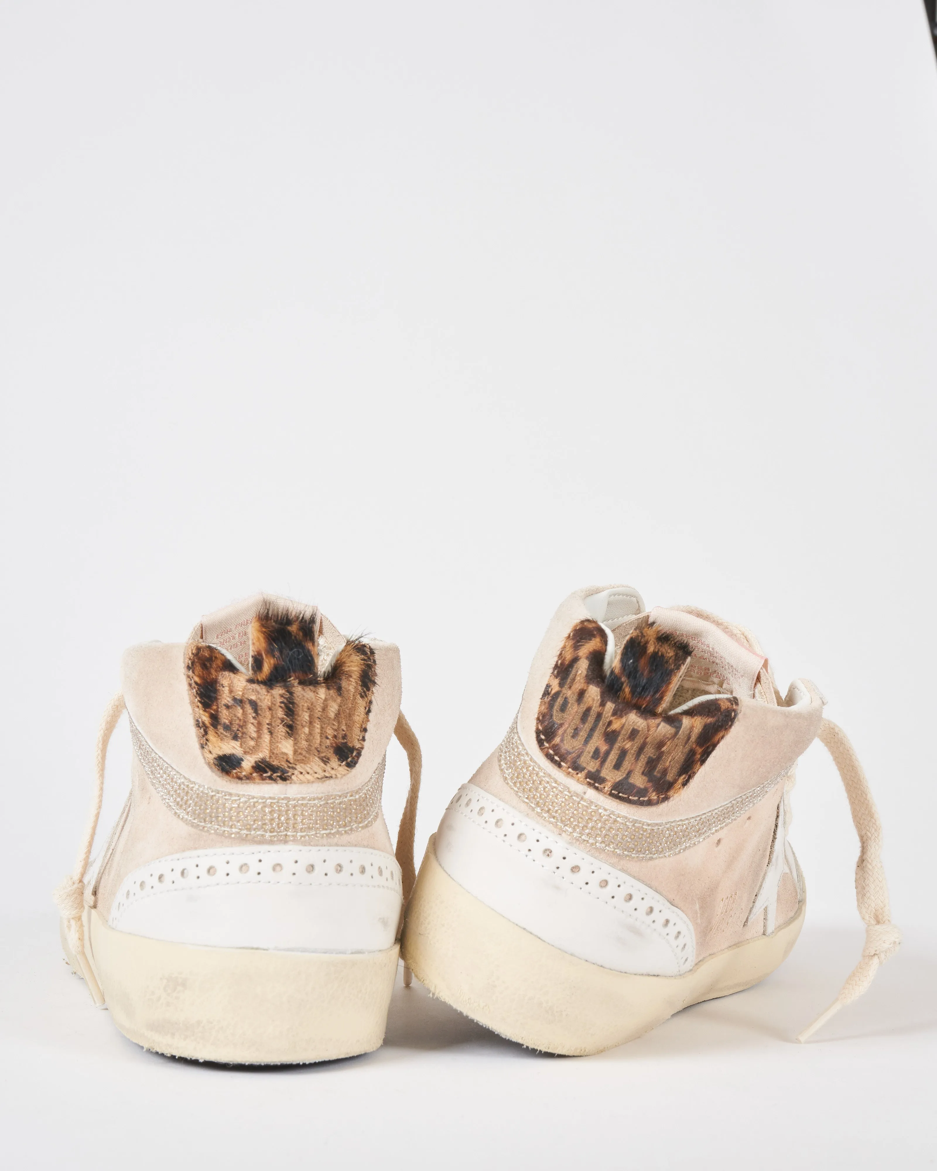 mid star suede fabric wave leo printed heel