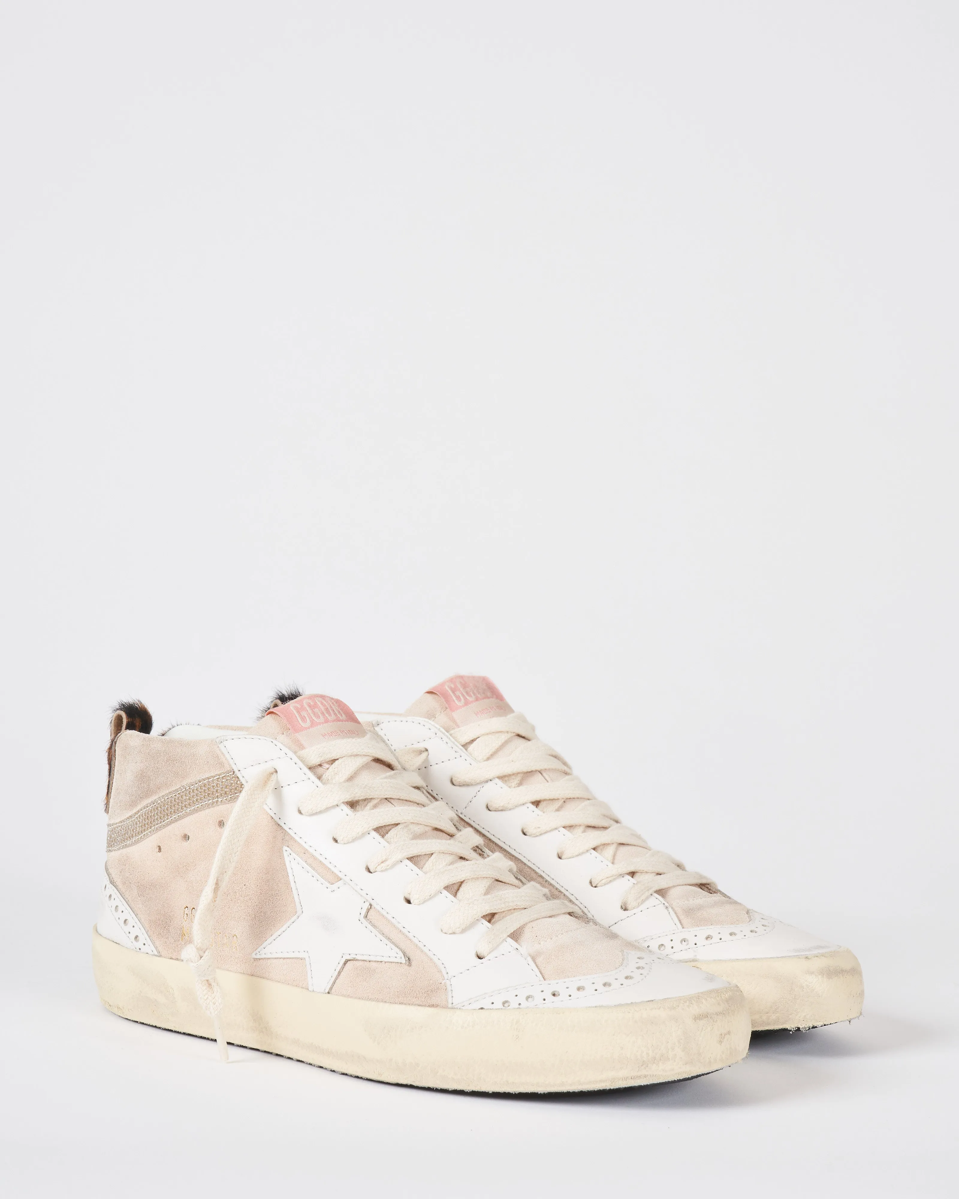 mid star suede fabric wave leo printed heel