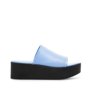 Nanna Blue Leather Slides